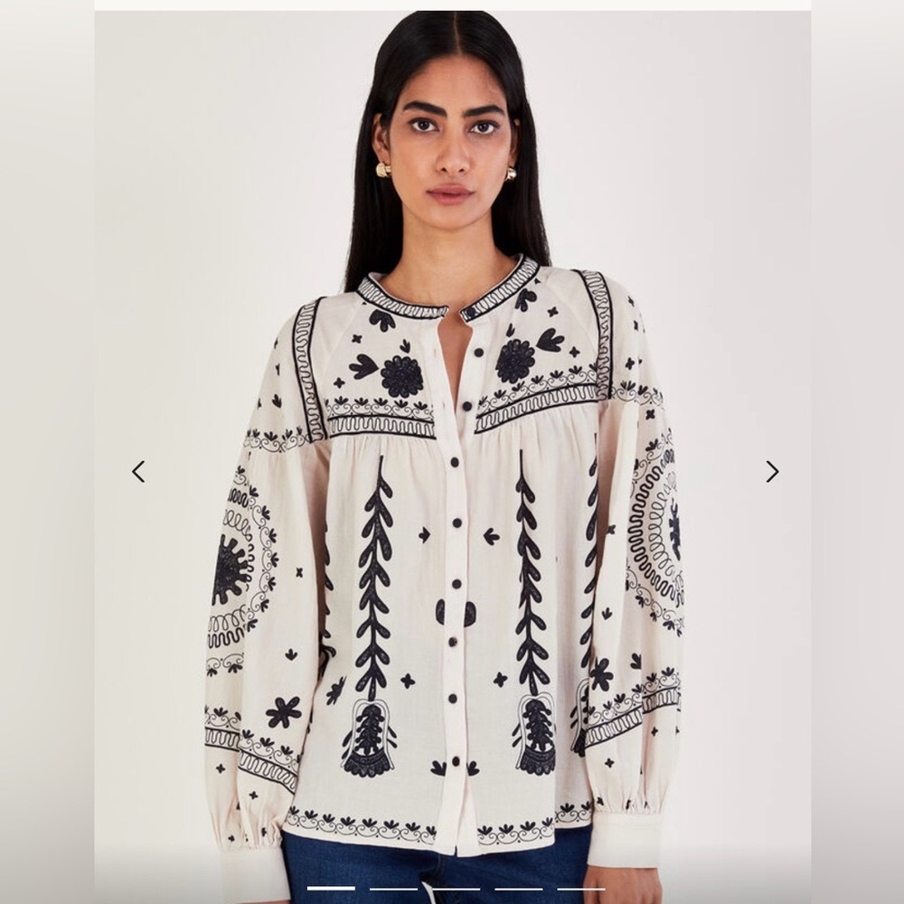 Monsoon Ivory bohemian blouse Large